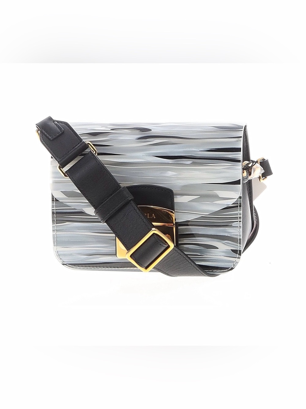 Furla Metropolis Mini Crossbody Bag Toni Perla/Onyx marble print NWT